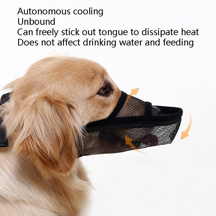 Dog Mouth Cover Anti-Bite Mesh Dog Mouth Cover Medium And Large Dogs Anti-Drop Mask L - Gray