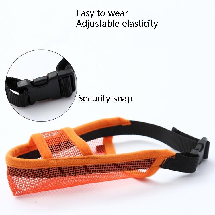 Dog Mouth Cover Anti-Bite Mesh Dog Mouth Cover Medium And Large Dogs Anti-Drop Mask Xs - Orange