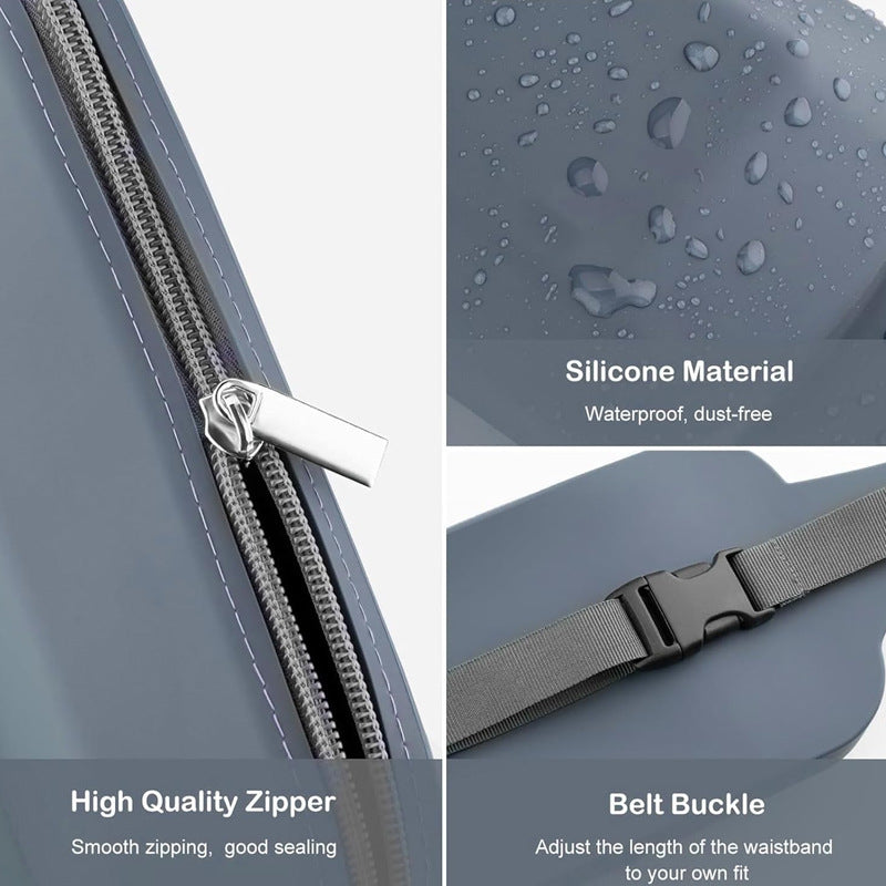 Black Silicone Pet Treat Pouch for Dog Training - Portable Waist Bag with Waste Bag Holder