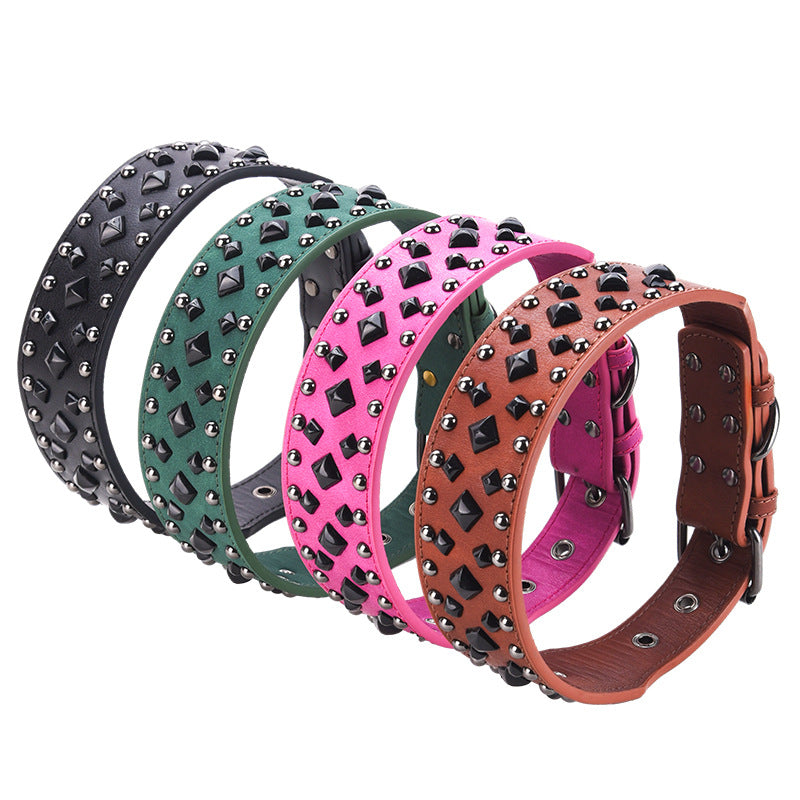 Size S Brown 1 pack Stylish PU Leather Dog Collar with Spikes - Adjustable, Durable & Comfortable for Medium to Large Breeds