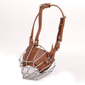 Brown Metal Basket Dog Muzzle - Anti-Bite & Anti-Barking - L