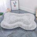 S Coffee Rose Velvet Fish Scale Pet Bed - Creative Bone-Shaped Soft and Cozy Dog & Cat Nest