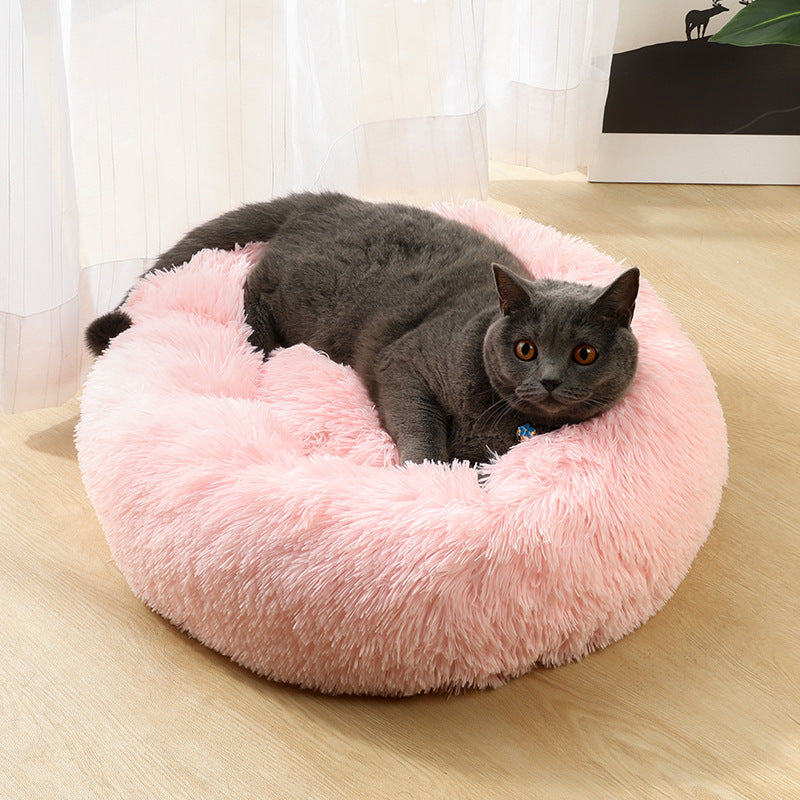 Green 50cm Cozy Round Pet Bed - Plush Cat & Dog Bed with Non-Slip Base, Machine Washable