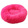 Rose Red 50cm Cozy Round Pet Bed - Plush Cat & Dog Bed with Non-Slip Base, Machine Washable