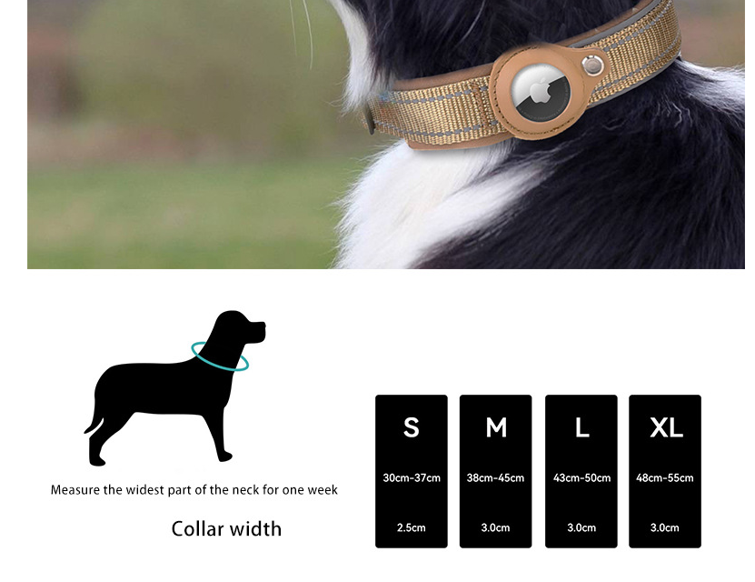 M Red Secure Nylon Dog Collar with Built-in Apple AirTag (not included) Holder Case - Pet Tracker Accessory