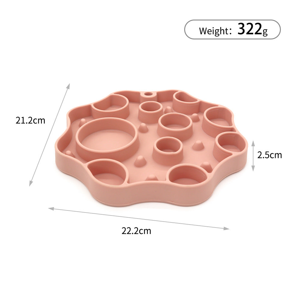 Silicone Dog Slow Feeder and Licking Mat - 2 in 1 Puzzle Bowl for Dog Slow Feeding(orange)
