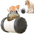 Pet Tumbler Treat Dispenser Ball,Interactive Feeding Toy for Dogs and Cats(Black and white)