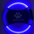 Blue LED Rechargeable Dog Flying Disc - Glow-in-the-Dark Pet Training Toy with Paw Design