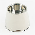 Elevated Pet Feeding Bowl with Stainless Steel Inner - Promotes Healthy Digestion & Reduces Neck Strain(White)