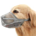 2 Pcs Size M Grey Breathable Mesh Dog Muzzle - Anti-Barking, Biting & Chewing - Adjustable & Comfortable Nylon Muzzle for Dogs