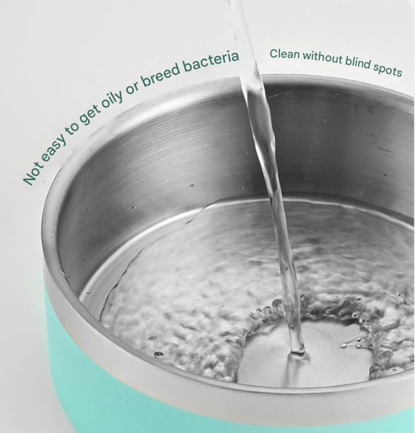 Silver Premium 304 Stainless Steel Pet Bowl (64oz) - Non-Slip, Anti-Tip Food & Water Dish for Dogs & Cats - Durable & Easy Clean