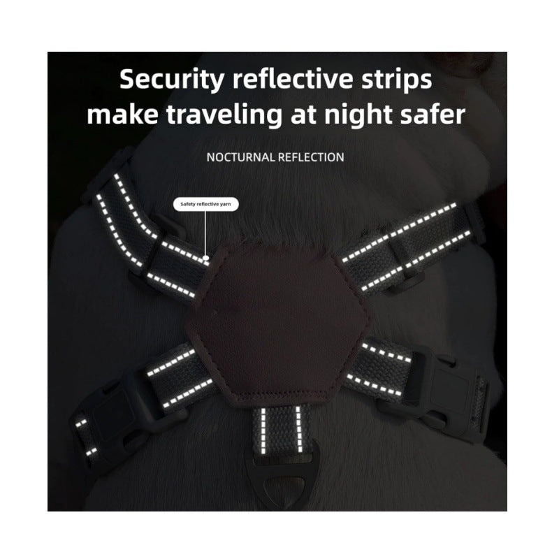 Blue Reflective X-Style Dog Harness with Leash for Small Breeds